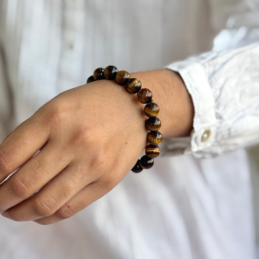 Tiger's eye Bead Bracelet - 10mm | Wealth & Fortune