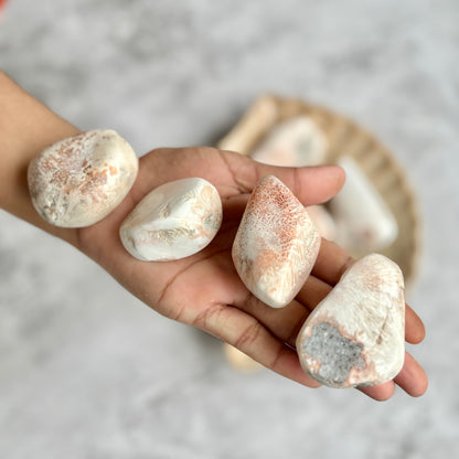 Pink Scolecite Large Tumble Stone | Personal Growth & Spirirual Development