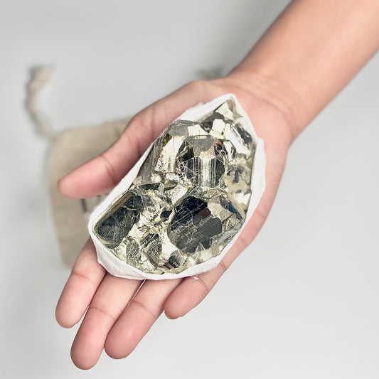 Peruvian Pyrite Cluster – 413g -Golden Brilliance & Striking Presence