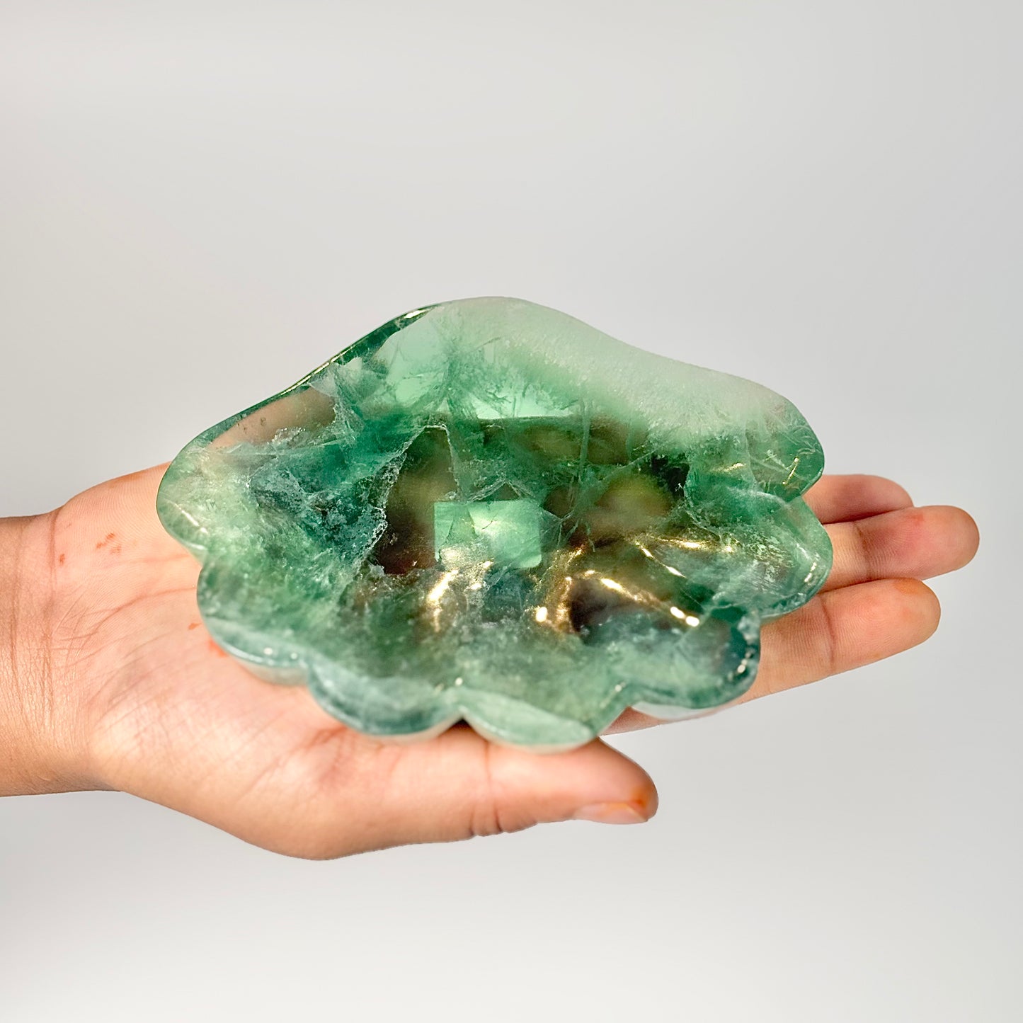 Green Fluorite Shell Bowl