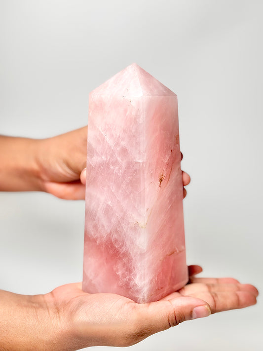 Four Facet Rose Quartz Tower – 1kg - Soft Elegance & Balanced Design