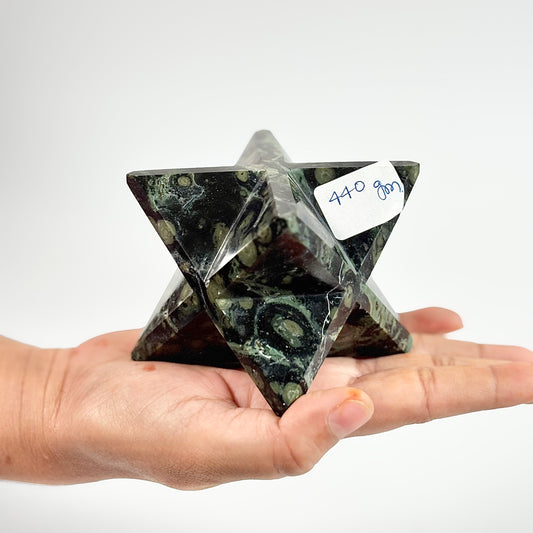 Kambaba Jasper Large Merkaba Carving - 440 Gm