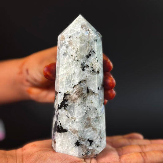 Rainbow Moonstone Large Tower - 460 Gm | Compassion & empathy