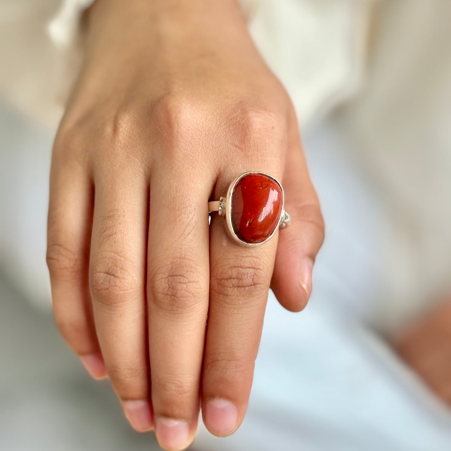 Red Jasper fine Silver Ring | Healing & Grounding