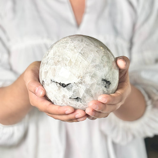 Rainbow Moonstone Sphere – Large - 2210 Gm | Cultivates Compassion & empathy