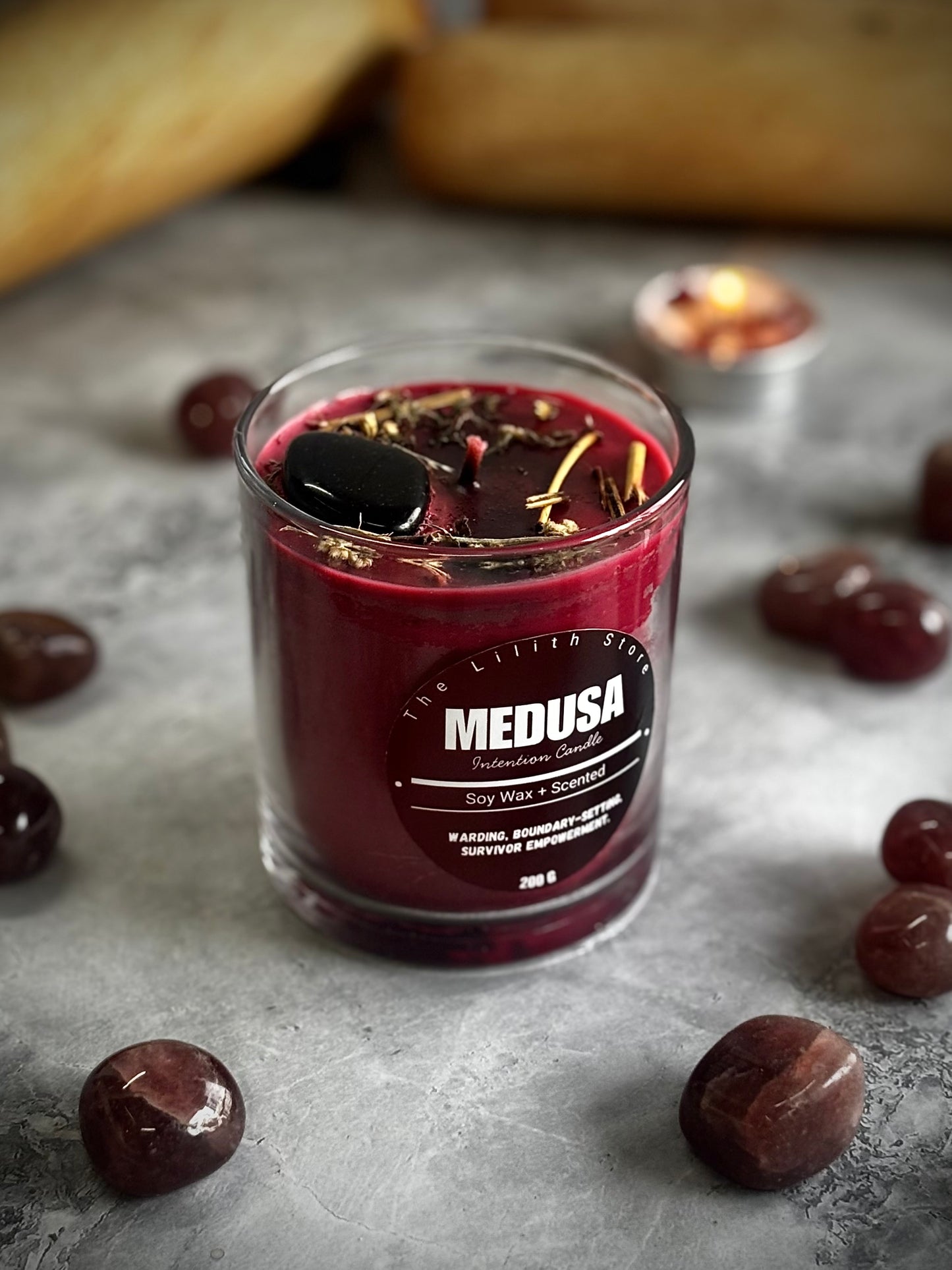 Medusa Altar Candle – 200 g Soy Wax Jar Candle for Ritual & Devotion