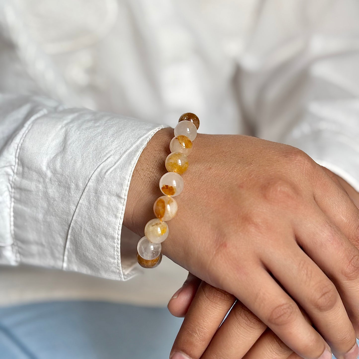 Golden Healer Quartz Bead Bracelet - 10mm | Amplify Personal Power & Boost confidence