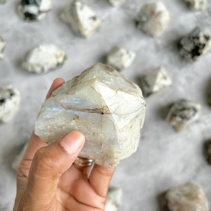 Rainbow Moonstone Raw with Polished Point - 270 Gm | Cultivates Compassion & empathy