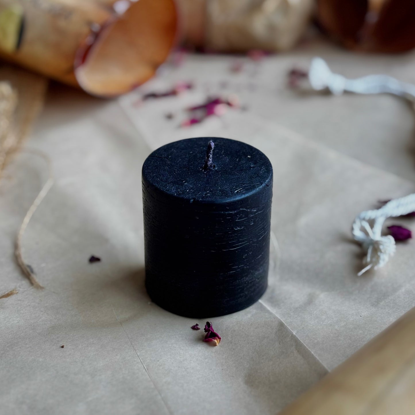 Black Pillar Candle 2 Inch – Soy Wax Ritual & Décor Candle | Pack of 4