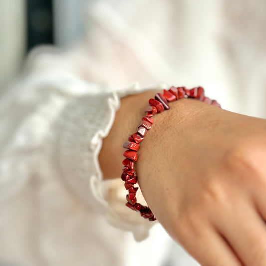 Red Jasper Chips bracelet | Grounding & Restoring Balance