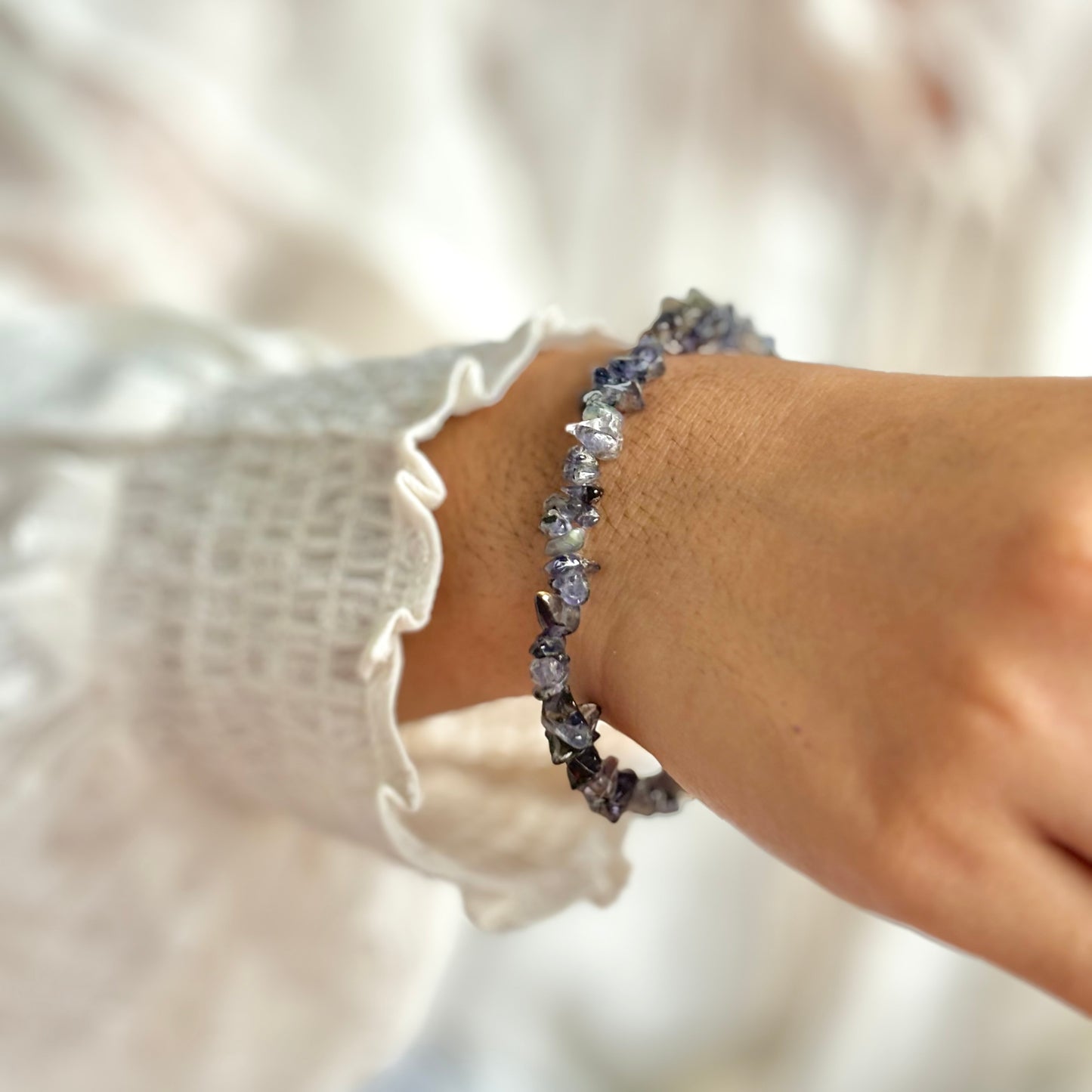 Iolite Chips Bracelet | Vision Stone , Helps with third eye chakra