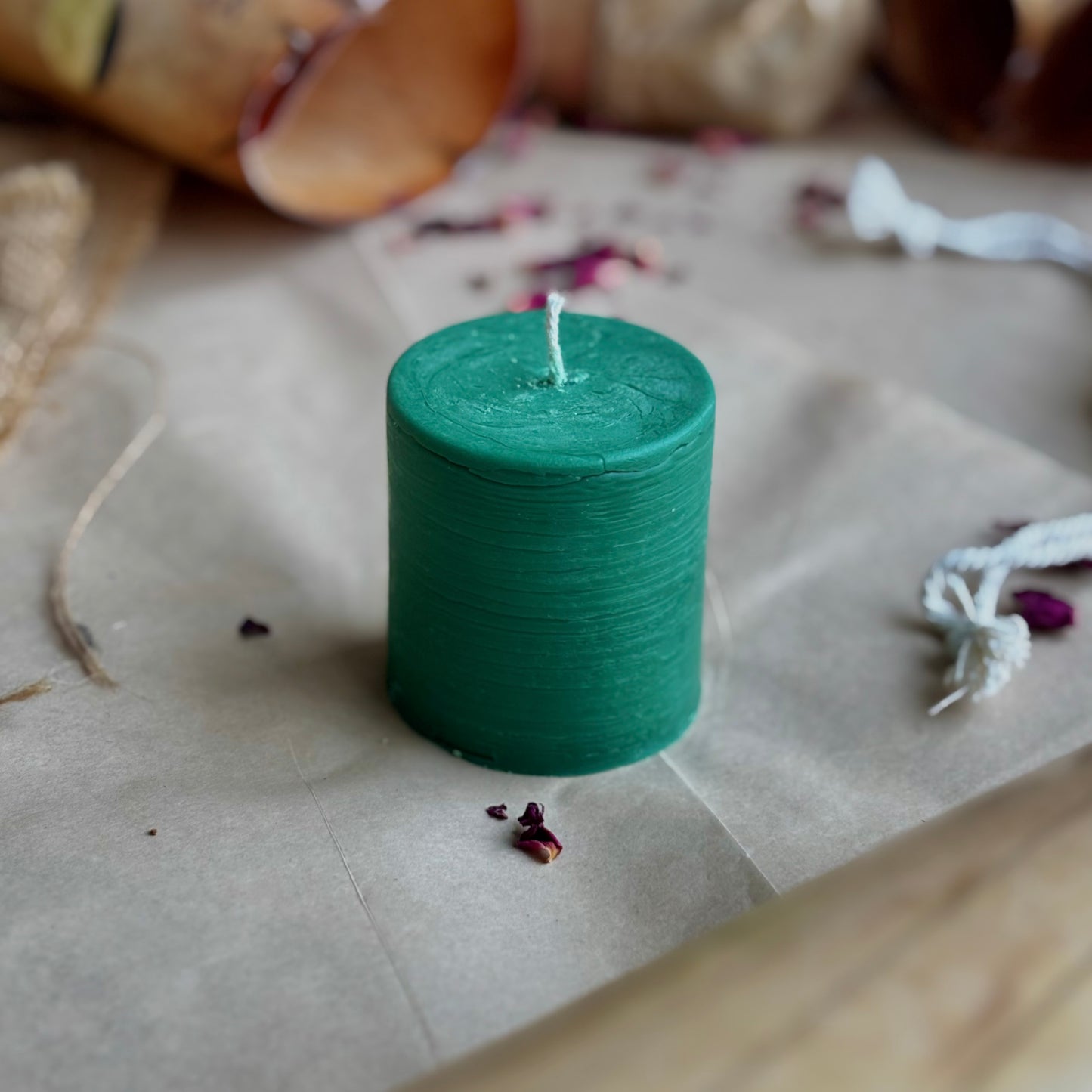 Green Pillar Candle 2 Inch – Soy Wax Ritual & Décor Candle | Pack of 4