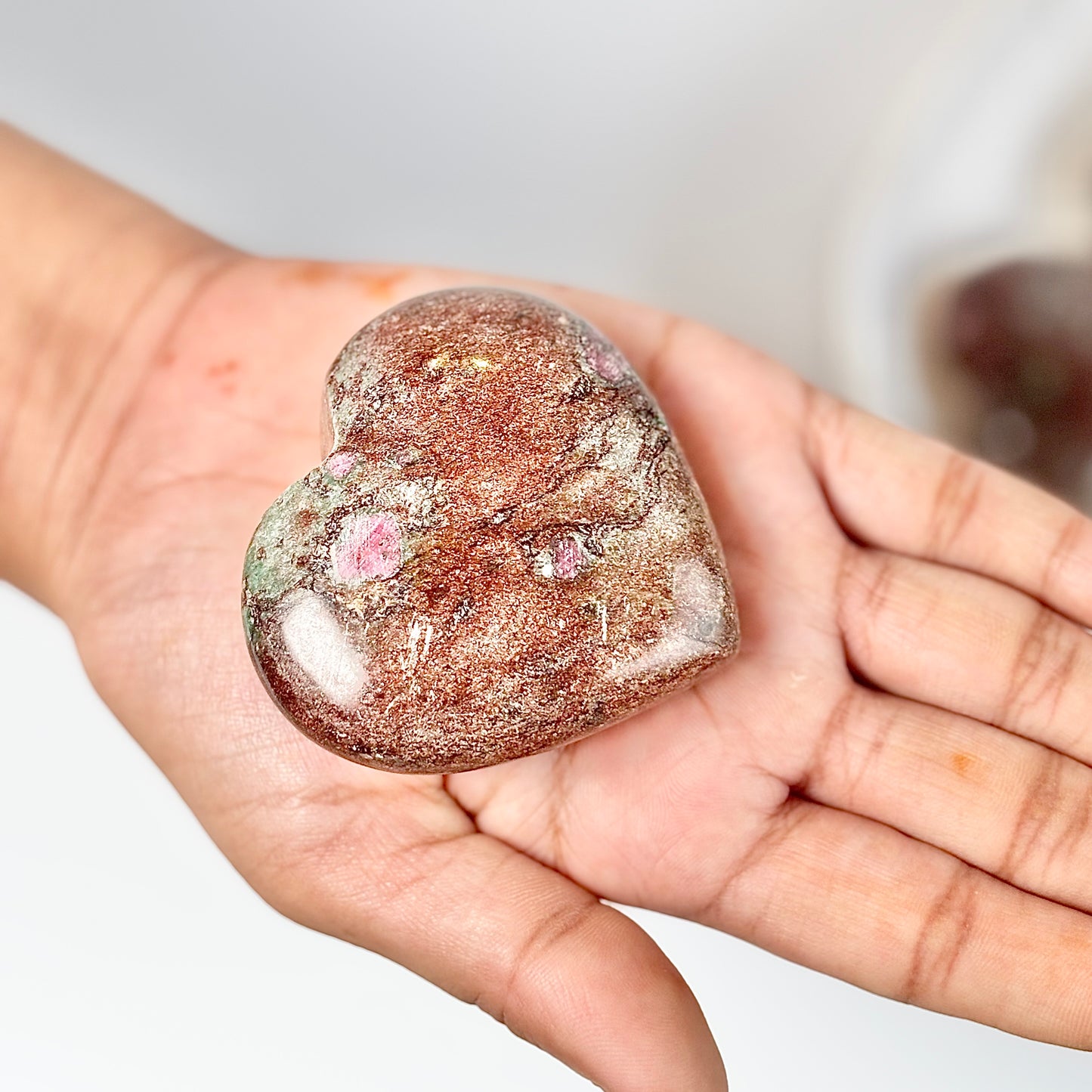 Ruby in Fuchsite Heart - Self-worth