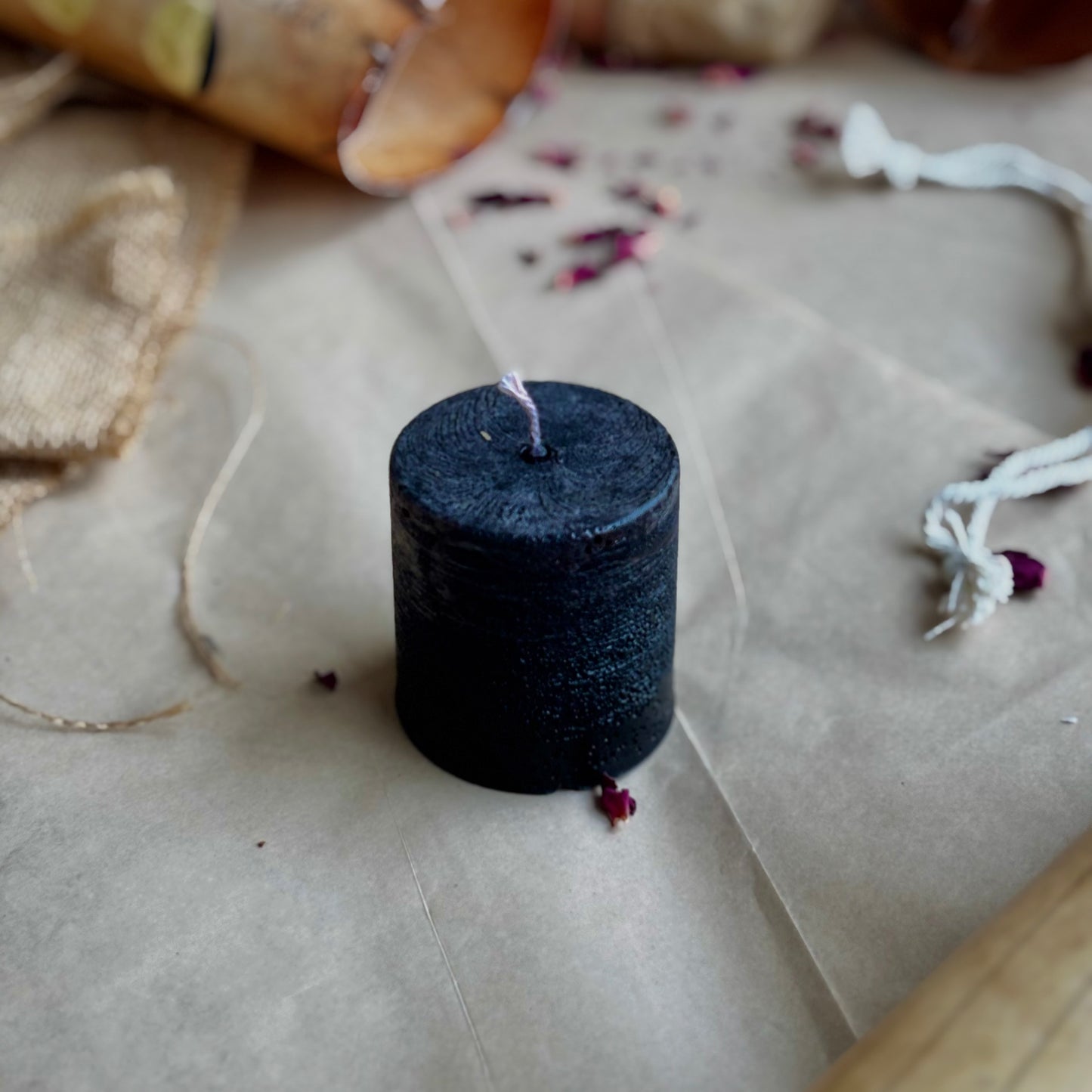 Black Pillar Candle 2 Inch – Paraffin Wax Ritual & Décor Candle | Pack of 4