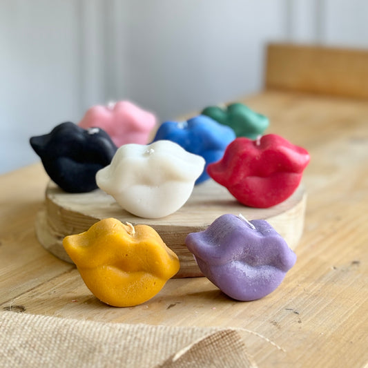 Lip Figurine Soy Candle - Pack of 1 | Colour Options Available