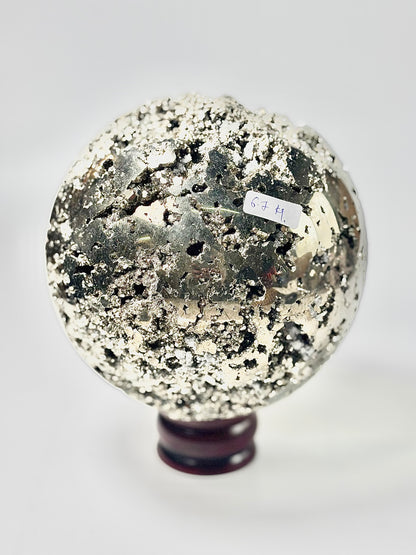 Extra Large Peruvian Pyrite Druzy Sphere 6.7 Kg – Abundance & Prosperity