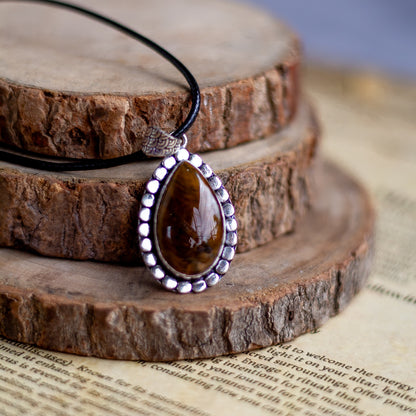 Tiger's eye Pendant with Cord | Wealth & Fortune