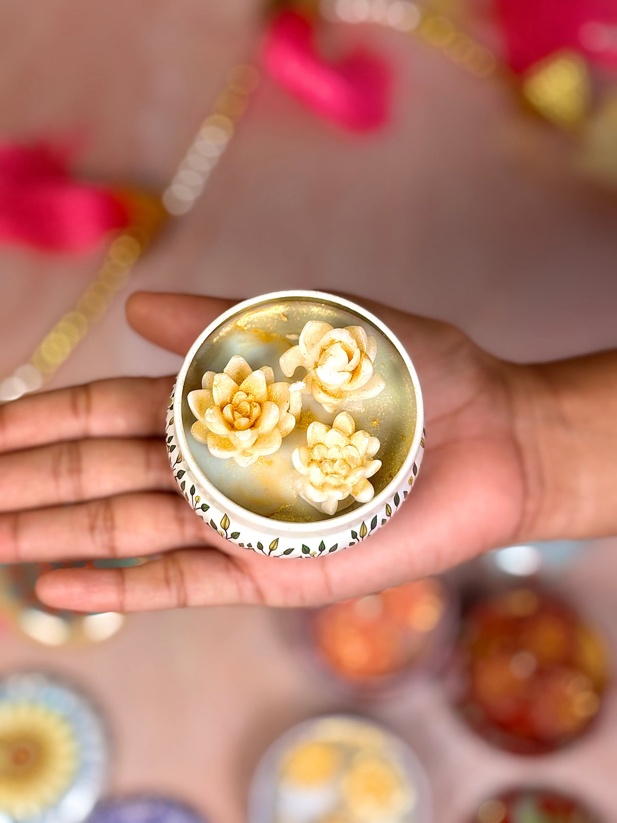 Floral Tin Soy Candle – Candy Dreams