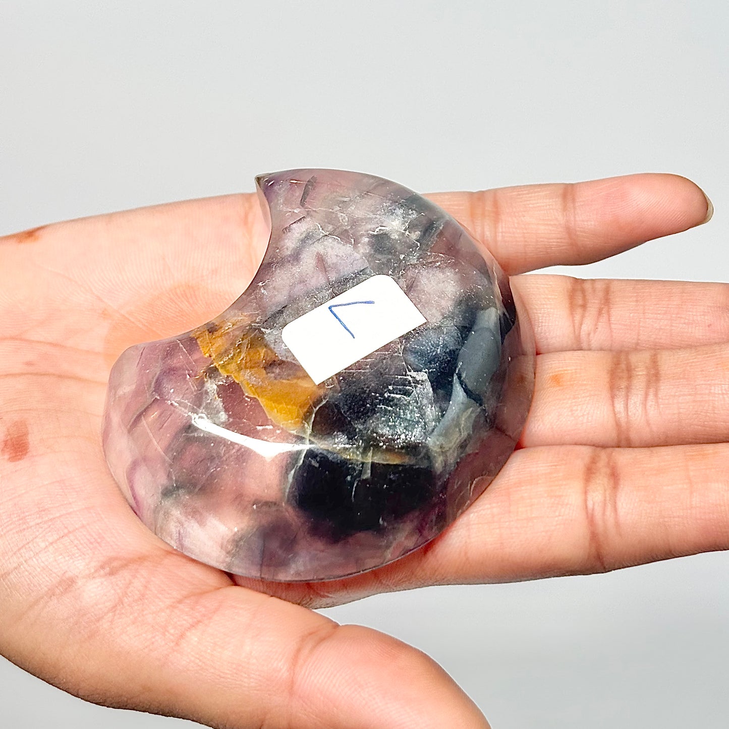 Crescent Moon-Shaped Fluorite Bowl