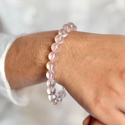 AAA Quality Rose Quartz Bead Bracelet - 8mm | Stone of Love & Self Love