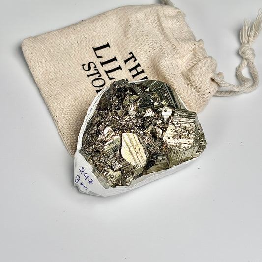 Peruvian Pyrite Cluster – 247g -Golden Brilliance & Striking Presence