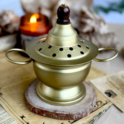 Antique Looking Gold finish Iron Incense Burner