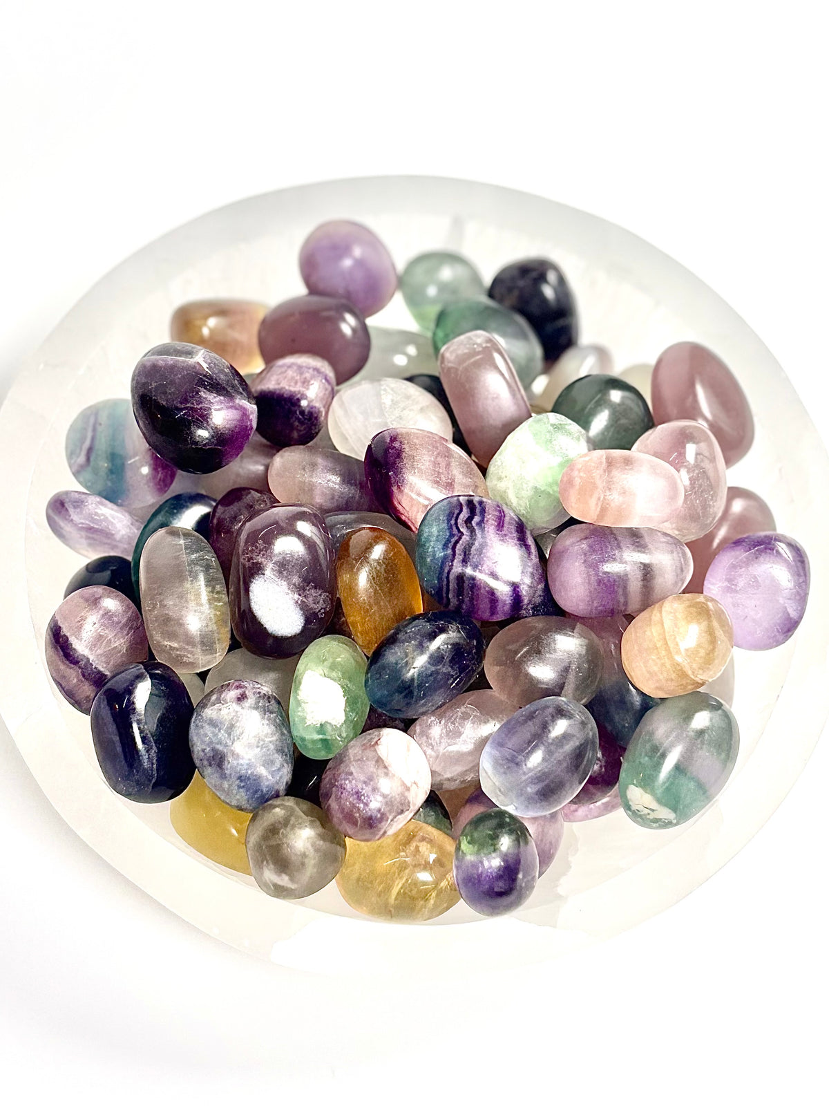 Natural Multi Fluorite Tumble Stone