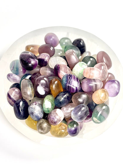 Natural Multi Fluorite Tumble Stone