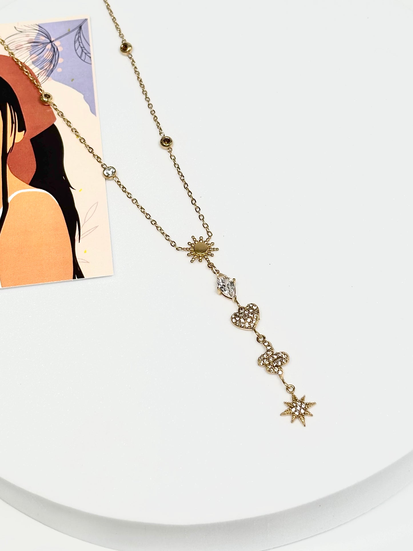 Celestial Drop Necklace | Gold-Plated Stainless Steel | The Lilith Store