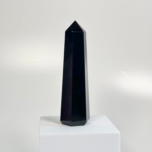 Black Obsidian Six-Facet Tower – 268g - Ground • Shield • Release