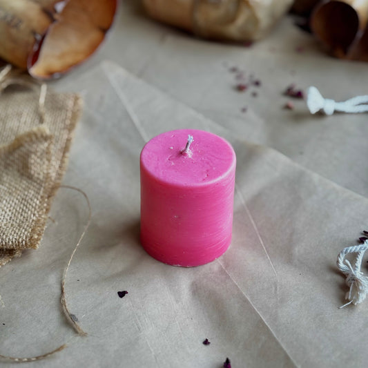Pink Pillar Candle 2 Inch – Soy Wax Ritual & Décor Candle | Pack of 4