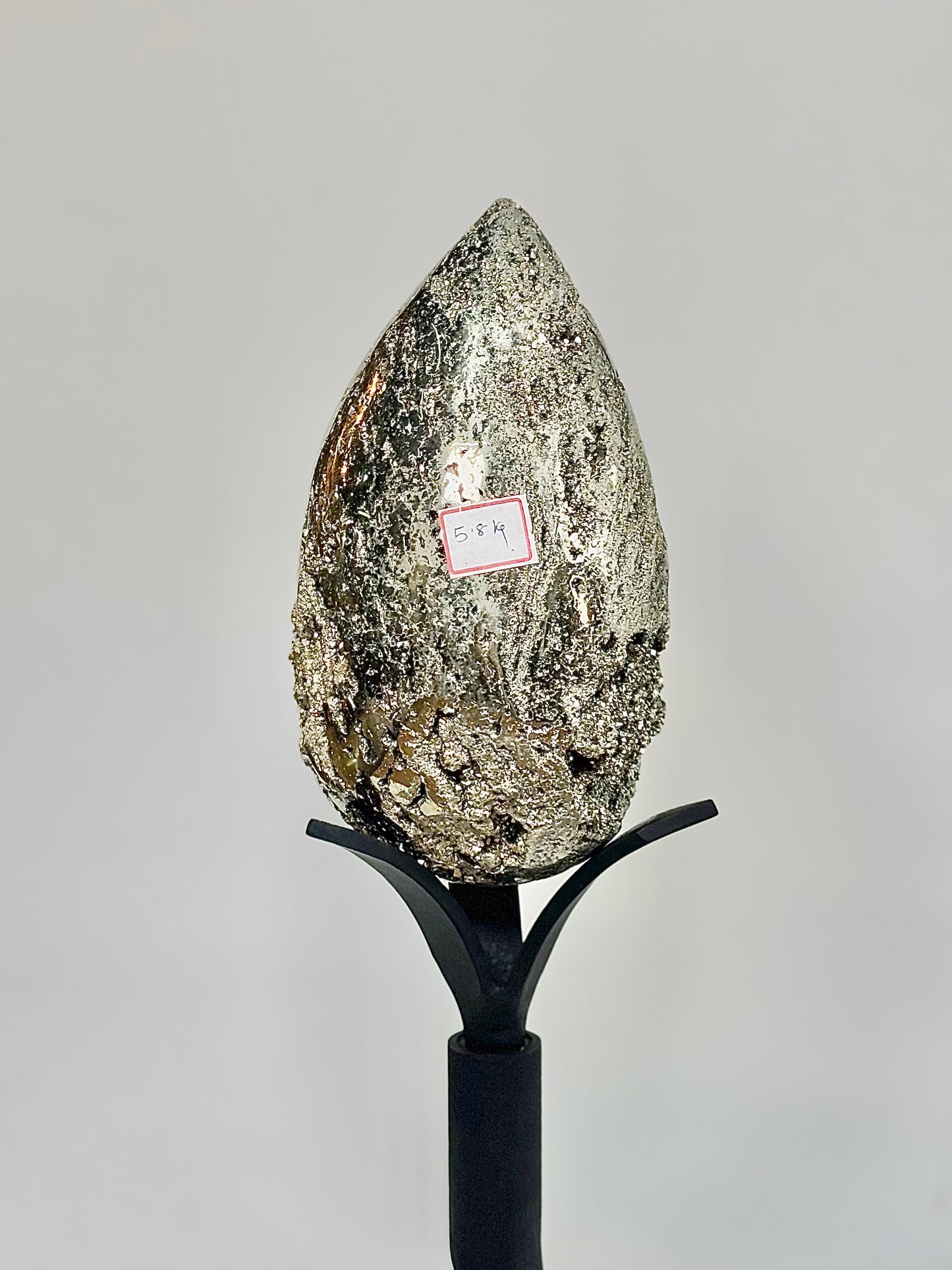 Extra Large Peruvian Pyrite Druzy Egg Carving 5.8 Kg – Abundance & Prosperity