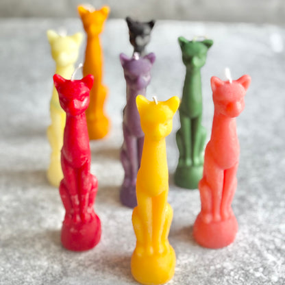 Cat figurine Beeswax Candle | Colour Option Available