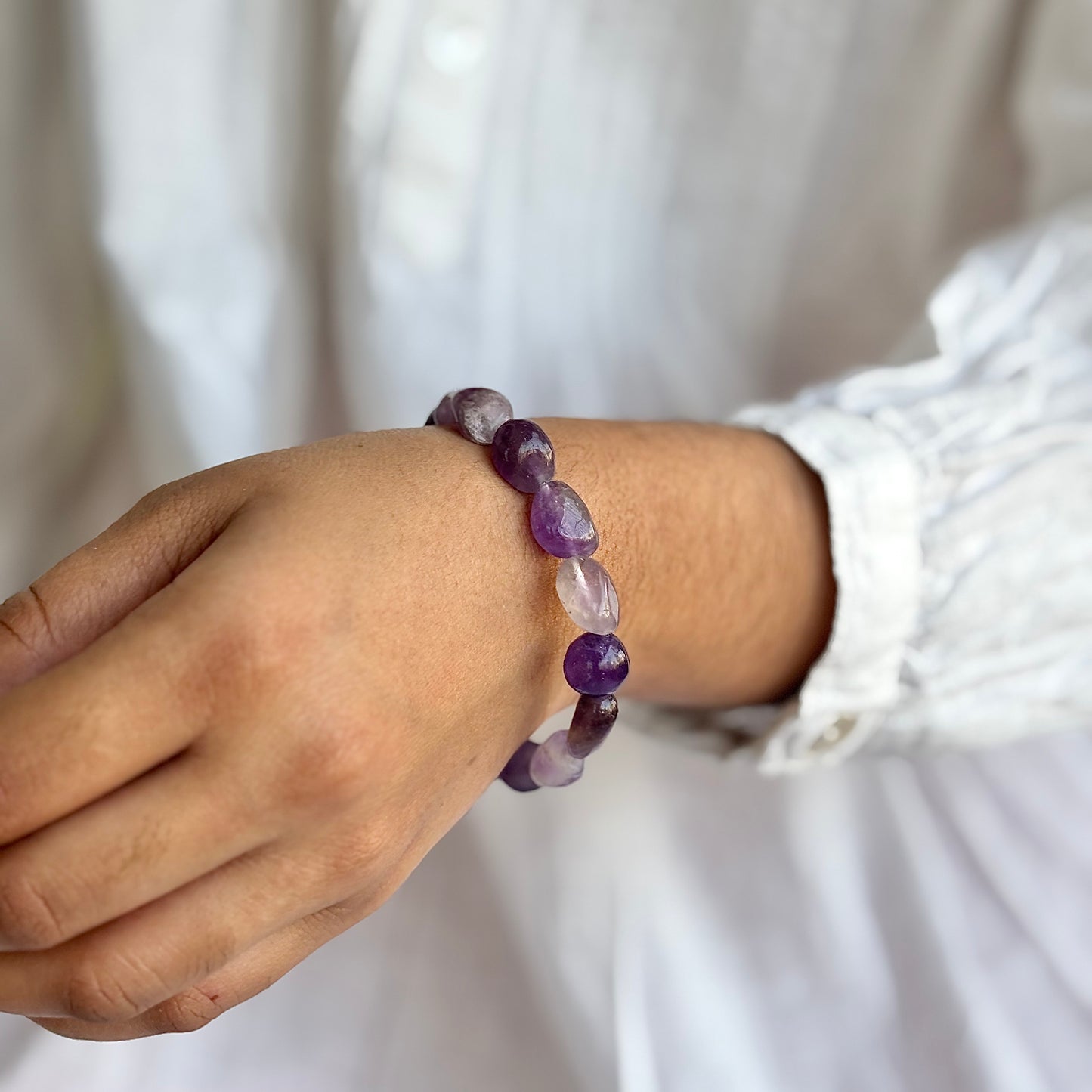 Amethyst Mini Tumble Bracelet | Helps activating Third Eye & Psychic abilities