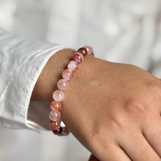 Superior Quality Fire Quartz Bead Bracelet - 8mm | Self worth & Self esteem