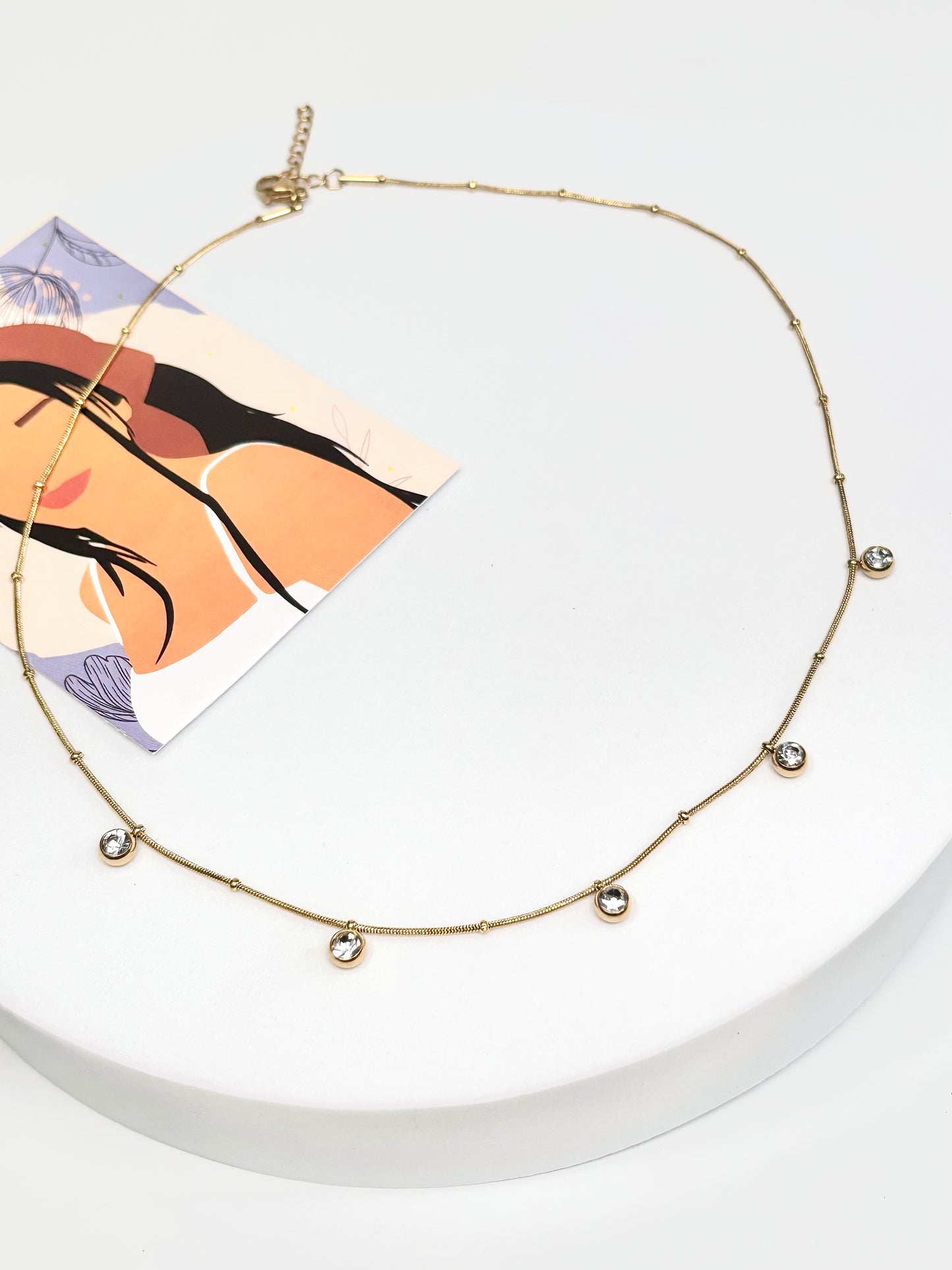 Dainty Crystal Station Necklace