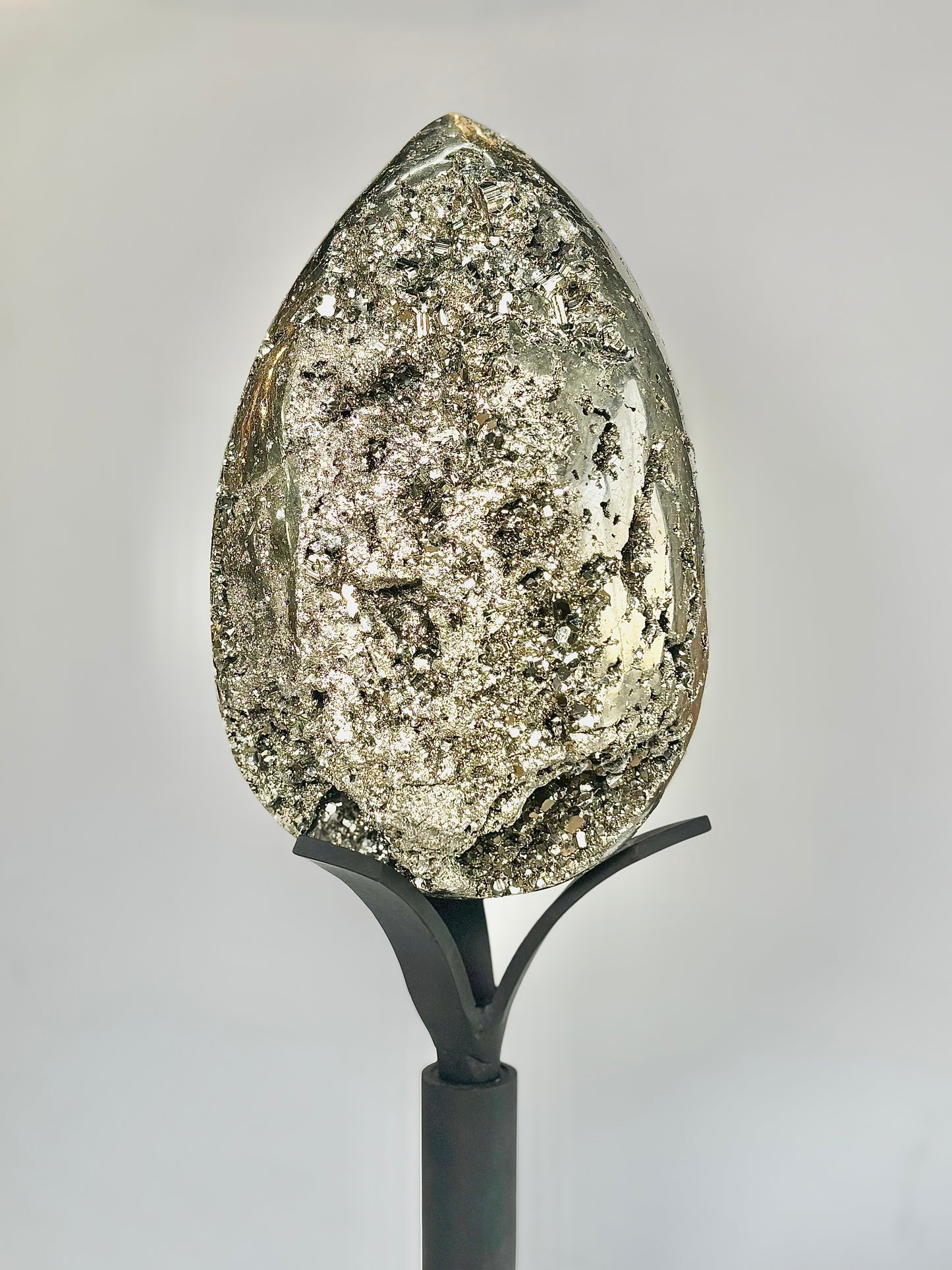 Extra Large Peruvian Pyrite Druzy Egg Carving 10.7 Kg – Abundance & Prosperity
