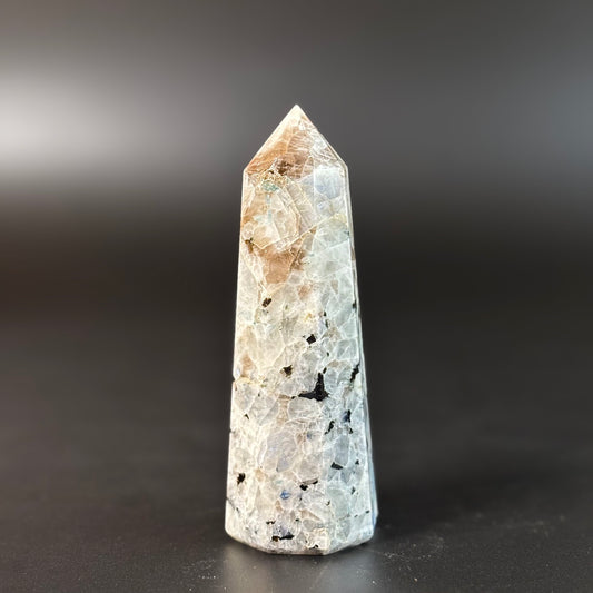 Rainbow Moonstone Large Tower - 285 Gm | Compassion & empathy