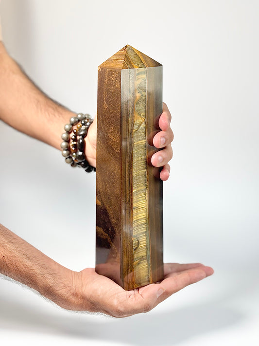 Tiger's eye XXL Four facet Tower - 3 Kg