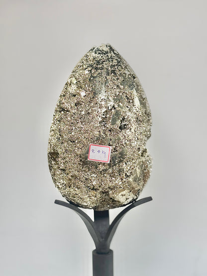 Extra Large Peruvian Pyrite Druzy Egg Carving 8.4 Kg – Abundance & Prosperity