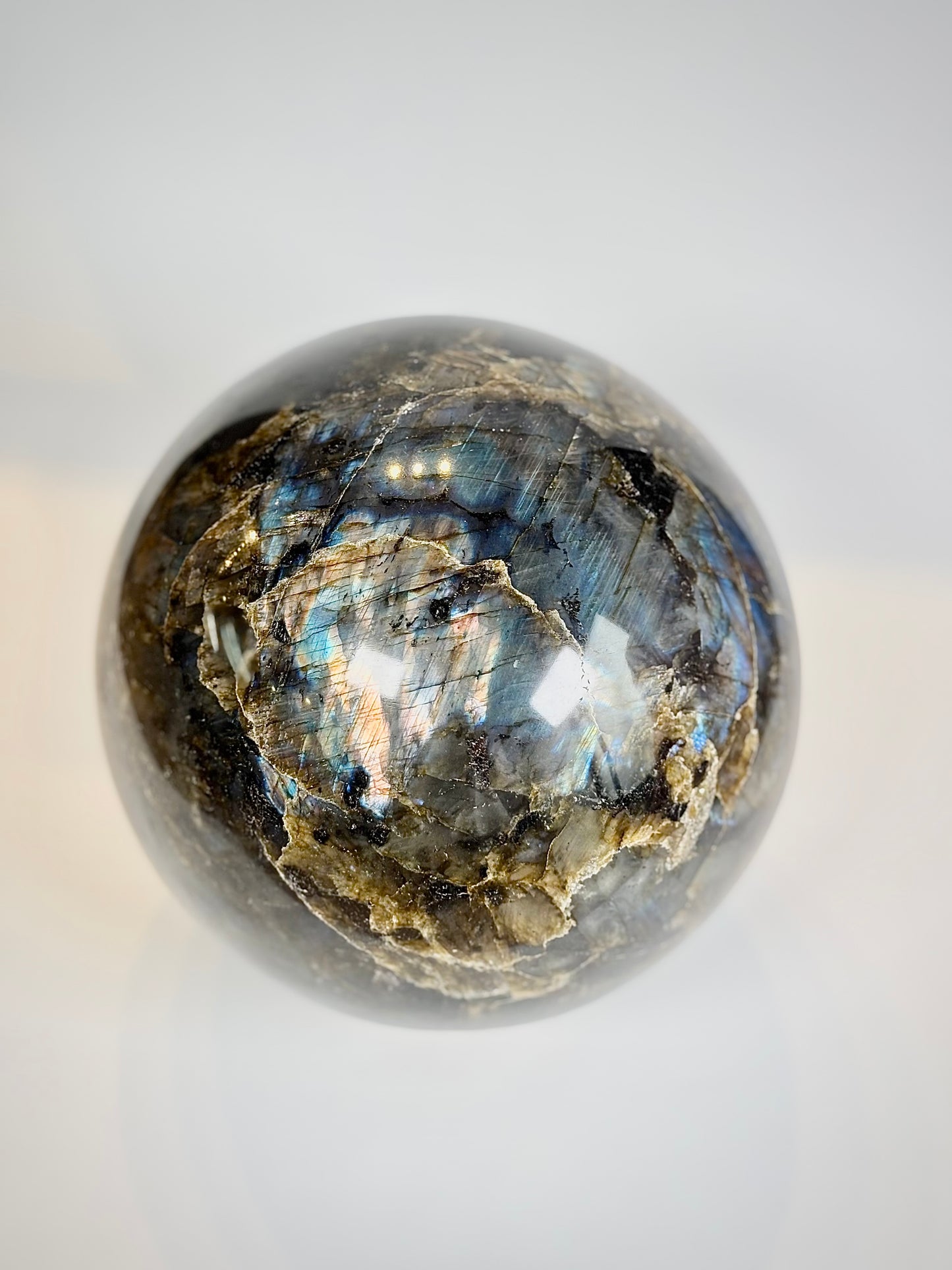 Large Natural Labradorite Sphere (Approx. 6.8 kg)