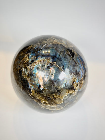 Large Natural Labradorite Sphere (Approx. 6.8 kg)
