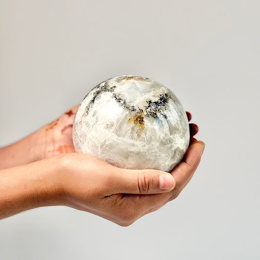 Rainbow Moonstone Sphere – Large - 1200 Gm | Cultivates Compassion & empathy