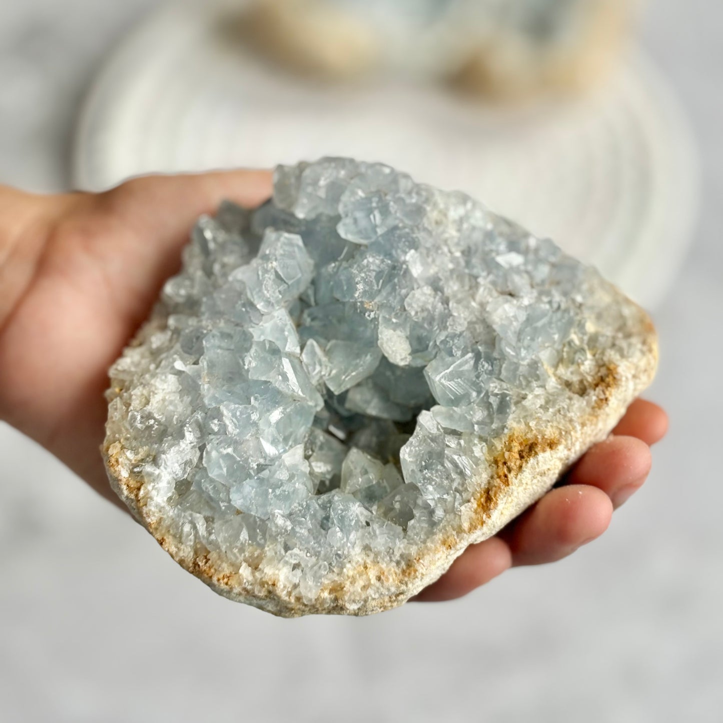 Celestite/ Celestine Cluster - 623 Gm | Enhance communication with Angelic realm