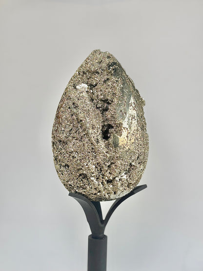 Extra Large Peruvian Pyrite Druzy Egg Carving 8.4 Kg – Abundance & Prosperity