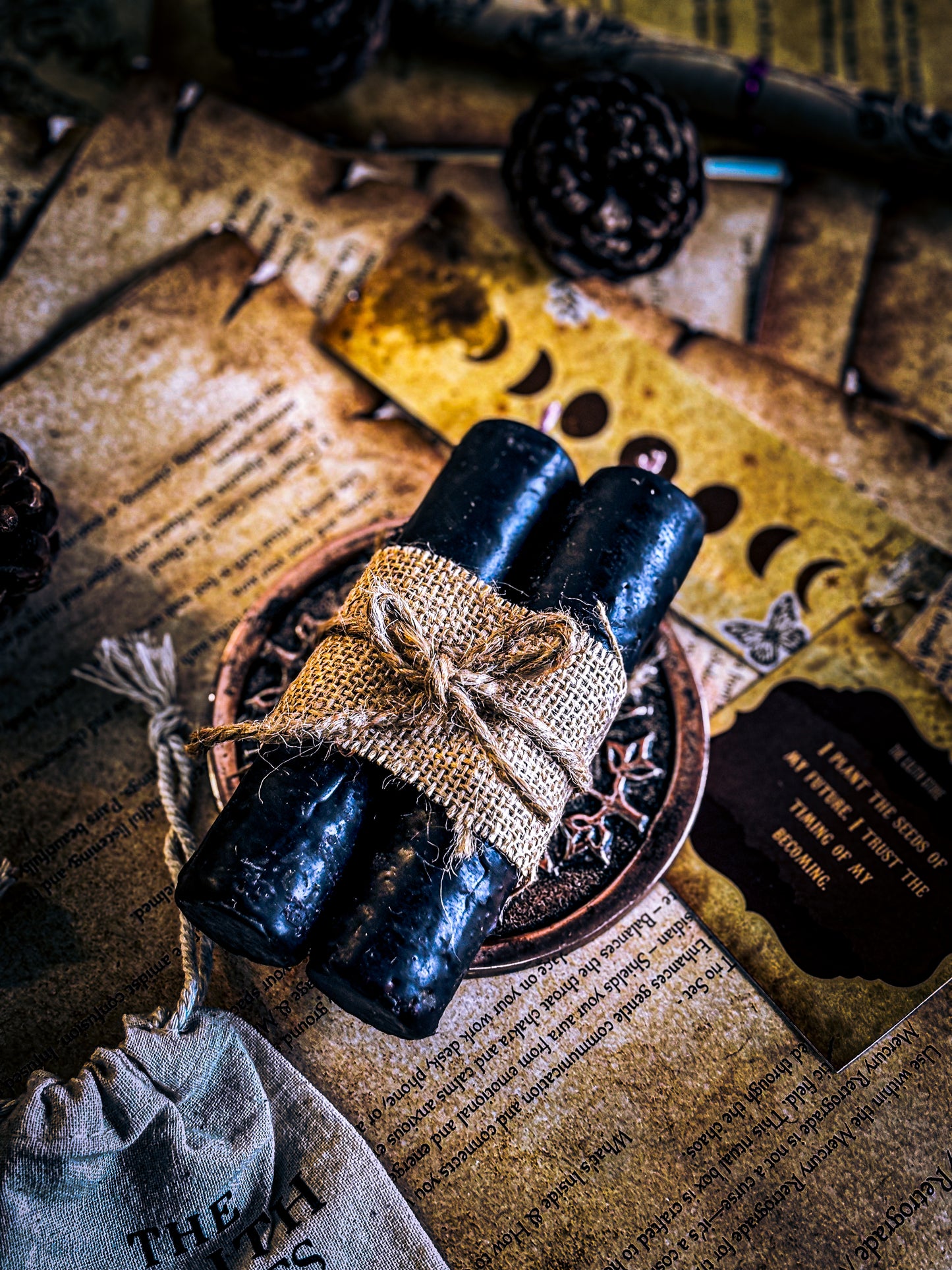 Invite New Beginnings - Red & Black Dressed Candle