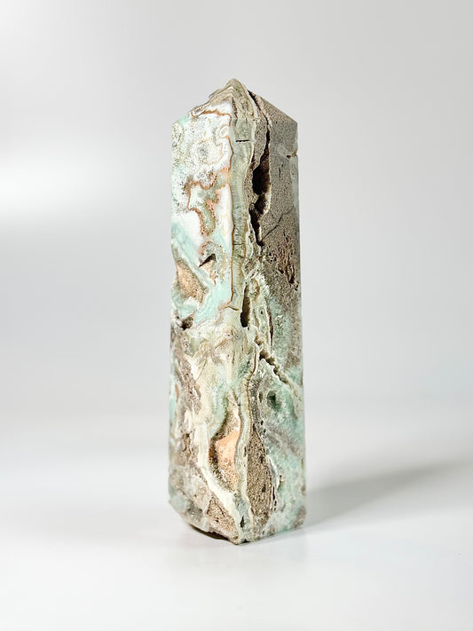 Blue Aragonite Four-Facet Tower 890 Gm – Calming Energy & Emotional Healing