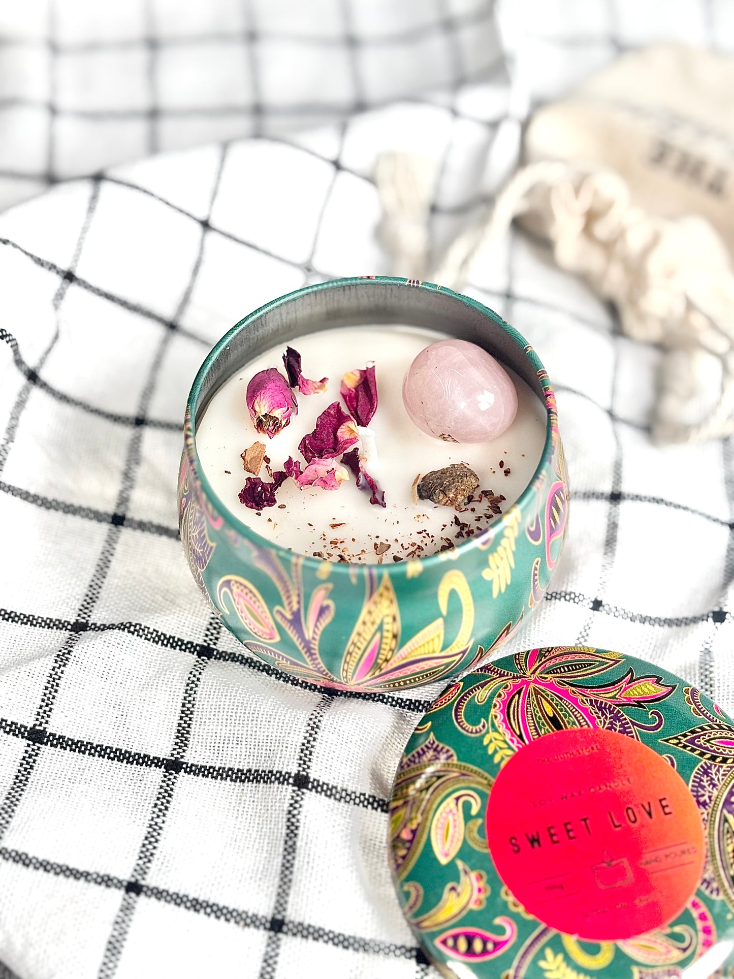 Sweet Love Tin Container Soy Intention Candle - 100 g