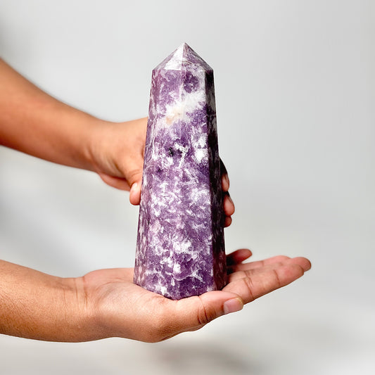 Eight Facet Lepidolite Tower – 766g - Gentle Presence & Refined Balance