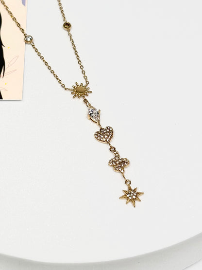 Celestial Drop Necklace | Gold-Plated Stainless Steel | The Lilith Store